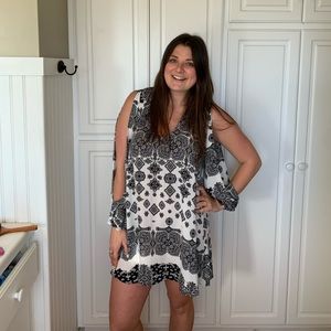 Detailed black and white dress